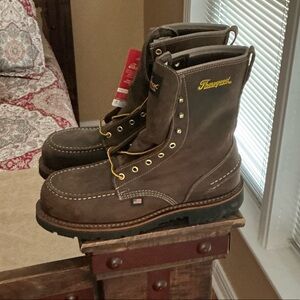 Men's Brown Moc Toe Work Boots